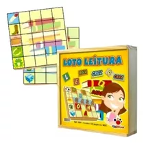 Jogo Educativo Loto Leitura 130 Peças M.d.f. Caixa C Tampa