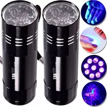 2 Mini Lanterna Profissional Fluorescente 9 Luz Led Potente Cor Da Lanterna Sortido Cor Da Luz 2 Lanterna Led Forte Luz Negra Escorpião Nota Falsa Seca Unhas