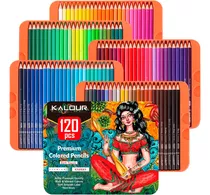 Lata Con 120 Lápices De Colores Artísticos Kalour - El Rey