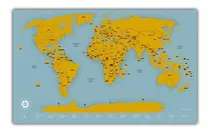 Mapa Del Mundo Scratch Dorado Con Realida Aumentada