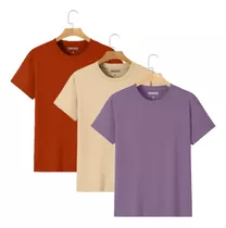 Kit 3 Camisetas Básicas Masculinas Slim Algodão 30.1 Origns