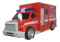 Carrinho Ambulancia Brinquedo Com Fricção Som Luz Sirene