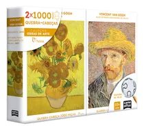 Quebra Cabeça Van Gogh Retrato Girassóis 2000 Peças Toyster