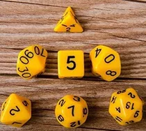 Conjunto 7 Dados Dungeons And Dragons Rpg D&d Mtg Amarelo