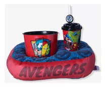 Kit Pipoca Almofada + Balde E Copo Com Canudo Disney Marvel