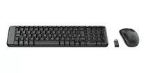 Kit Teclado E Mouse Sem Fio Logitech Mk220 Usb Abnt2 Preto