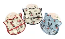 Babero Impermeable Para Bebes Con Diseño De Minnie Y Mickey 