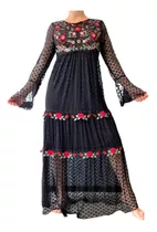 Vestido Boho Fiesta Bordado Tipo Vars Importado