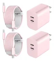 Cargador Para iPhone 15 De 10 Pies 20 W De Doble Puerto Usb