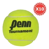Pelota Tenis Penn Tournament X 10 Sello Negro Cemento Tennis