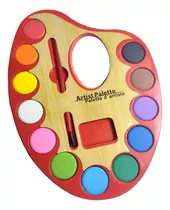 Paleta De Acuarelas X 12 Colores Con Pincel Para Niños 