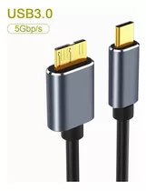 Cable Usb C A Micro B 3.1 5 Gb 3a Para Disco Duro 1 M Color Negro