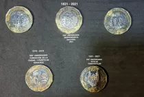 Lote De 5 Monedas Conmemorativas $20 Pesos Mexicanos 