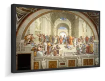 Quadro Com Moldura Raphael Escola De Atenas 64x50