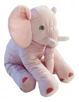 Almofada Elefante Pelúcia Rosa 50cm Para Bebê Dormir