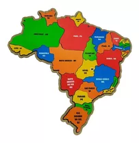 Quebra Cabeça Infantil Mapa Brasil Brinquedo Educativo Mdf