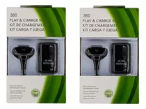 Kit 2 Carga Juega Xbox 360 4800mah Cable Batería