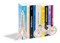 Suporte Aparador De Livro Dvd Cds - Paris Torre Eiffel Cor Bege