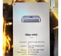 Apple Mac Mini 2018 - 3.0ghz 6 Core Intel I5, 32gb Ram