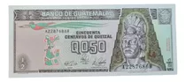 Billetes Mundiales : Guatemala  50 Centavos  Año 1989 