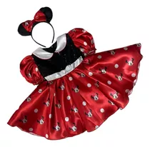 Disfraz Minnie Mouse Vestido Mimi Rojo Bebé/niña Con Orejas