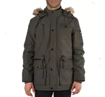 Campera Hombre Parka Piel Importada Premium Capucha Invierno