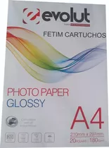 1000 Folhas Papel Fotográfico Glossy Evolut 180g A4