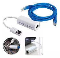 Adaptador Placa Rede Rj45 Usb Internet Notebook Pc + Cabo 5m