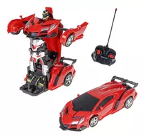 Carro Vira Robo Com Luz Carrinho Brinquedo Infantil Pilha 