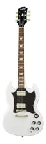 Guitarra Elétrica Para  Canhoto EpiPhone Inspired By Gibson Sg Standard De  Mogno Alpine White Brilhante Com Diapasão De Louro Indiano