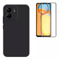 Carcasa Silicona Color Para Xiaomi Redmi 13c + Lamina Vidrio