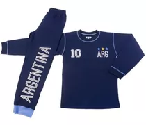 Pijama Jersey Argentina Equipo Futbol Niño Mundial 12 Al 16