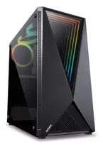 Gabinete Mid-tower Vector Preto 3 Fans Rgb Lateral Em Vidro 