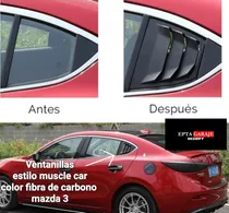 Ventanillas Mazda 3 En Color Fibra De Carbono Plástico Abs
