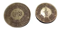 1 Y 1/2 Sol De Oro Perú 1964 Monedas De Colección Set De 2