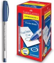 Caneta Esferográfica 1.0mm Trilux Azul Faber Castell Cx 50