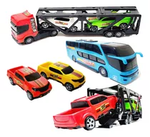 Kit Caminhão Carreta Cegonha Ônibus Carro Brinquedo Barato