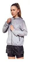 Campera Topper Running Mujer Crinkled Rng Gris Cli