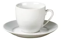 Taza De Cafe 90ml C/ Plato Porcelana Blanca Selecta