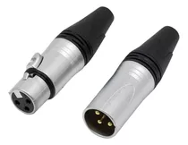 Plug Y Jack Canon Xlr 3 Pines Negro Par La1312mf-ng Batblack