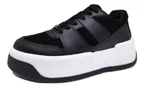 Zapatillas Mujer Plataforma Moda Cordones Urbana Sneaker 