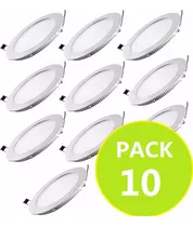 Pack 10 Foco Led Panel Placa 18w Embutido