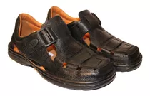 Sandalias Blengio Soft29 Franciscanas De Cuero Negro Marrón