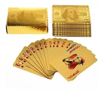 1 Baralho Dourado Ouro 24k Folheado /ouro Poker Truco Cartas