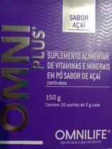 Omniplus -- Sabor Açaí. Cx.   De 150 G. E 30 Sachês De 5g.