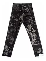 Calza Leggins Nena Lycra Frisada Premium Con Barbijo Mickey 