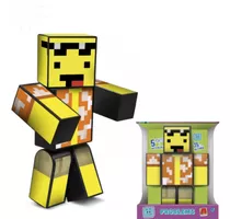 Boneco Minecraft Mel Amarelo Articulado Algazarra 35cm