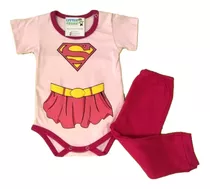 Conjunto Bebe Nena Body Y Pantalon Super Girl Super Chica