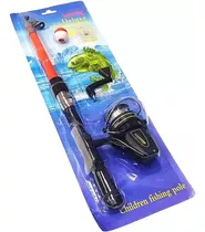 Combo Kit Pesca Infantil Niño Reel+caña+anzuelos+boya+tanza