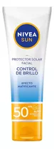 Protector Solar Facial Nivea Sun Control De Brillo Fps 50, 50ml